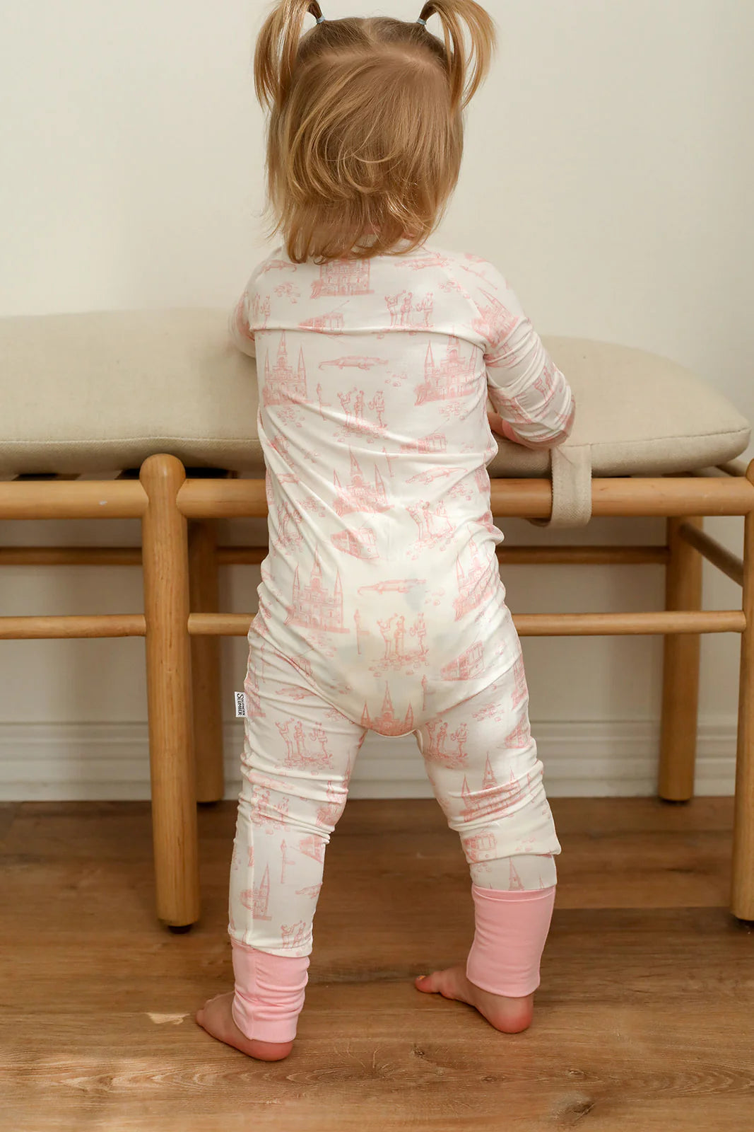 Girls Pink Toile Bamboo Sleeper