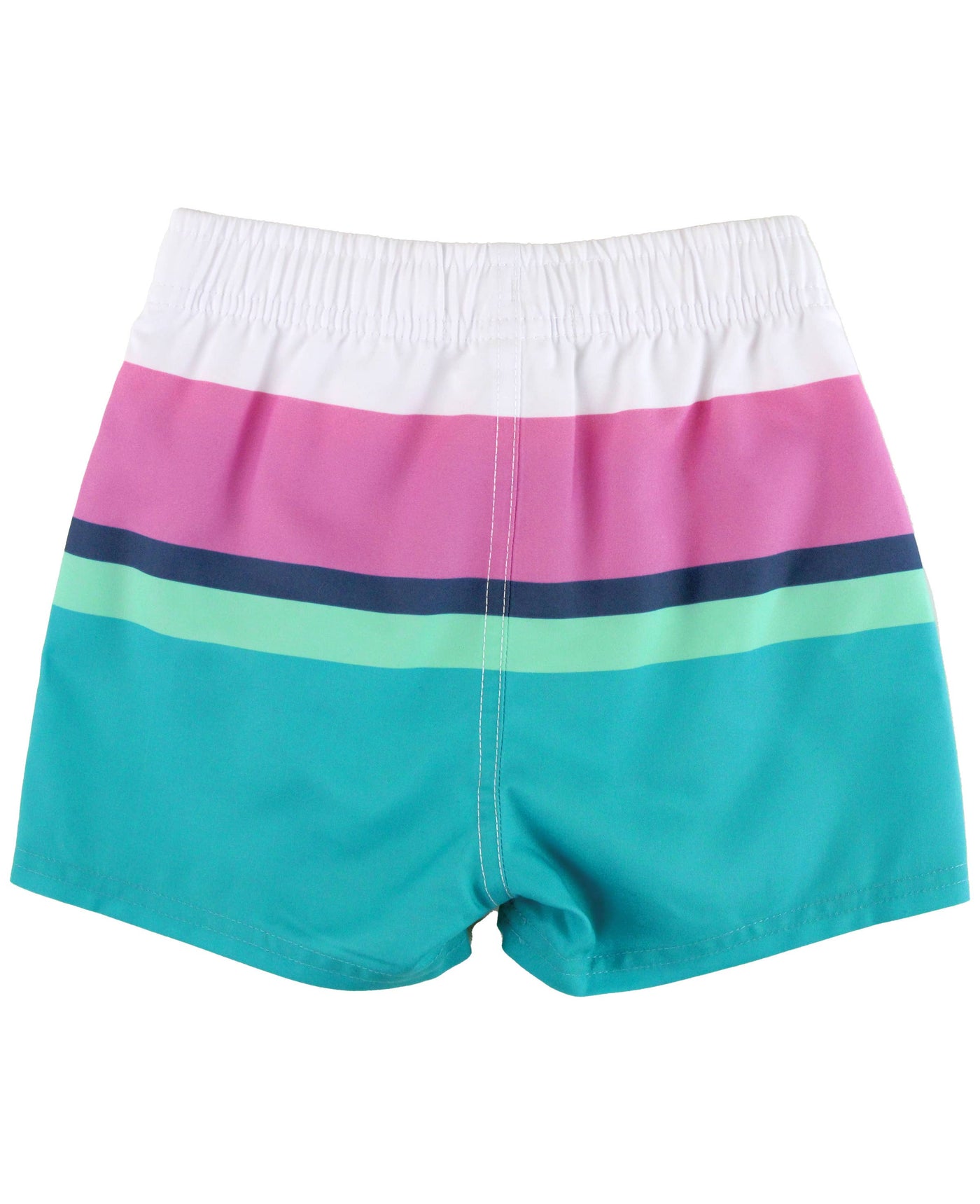 Boys Aqua Color Block Swim Trunks