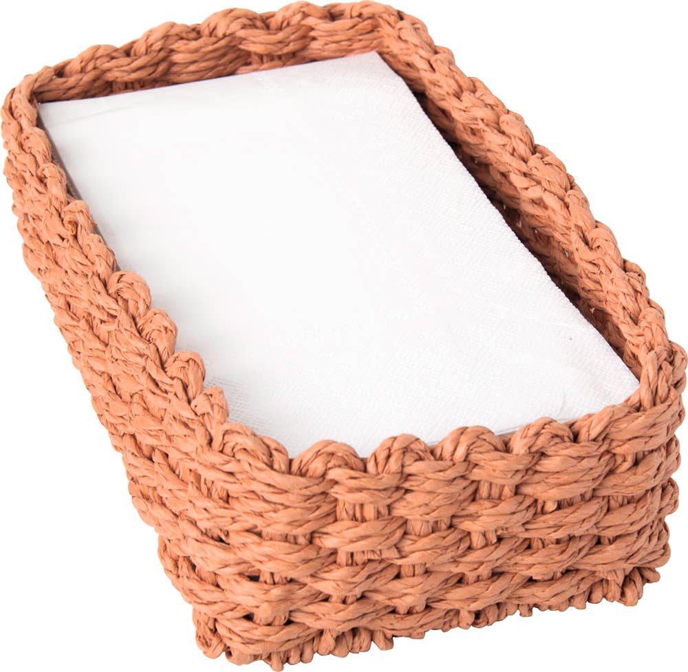 Woven Terracotta Guest Paper Towel Caddy