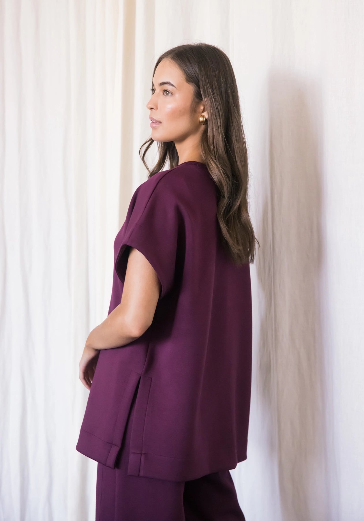 Butter Modal Port Short Sleeve Tunic Top