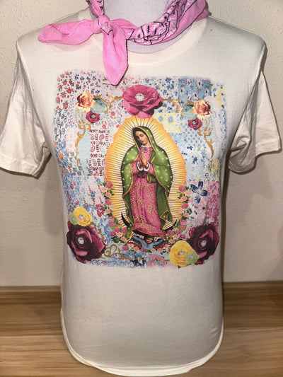 Beautiful Lady Guadalupe with Bling Tee