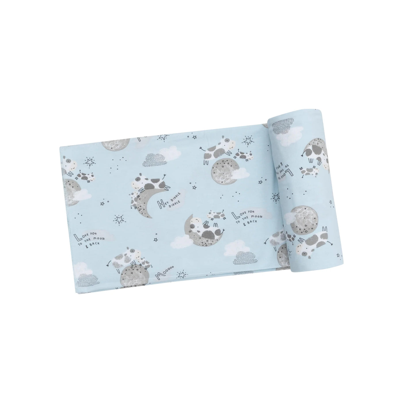 SWADDLE BLANKET - I LOVE YOU TO THE MOON COWS