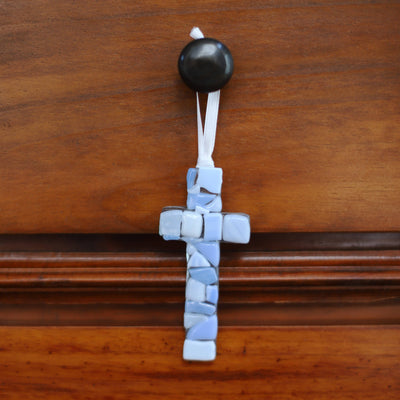Boys First Communion Handmade Glass Cross