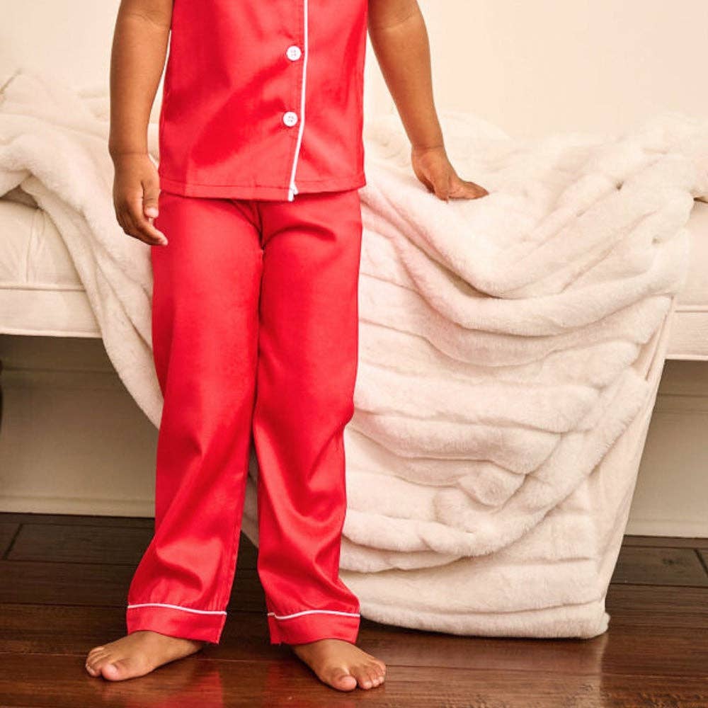 Kids Red Satin Separates Pants