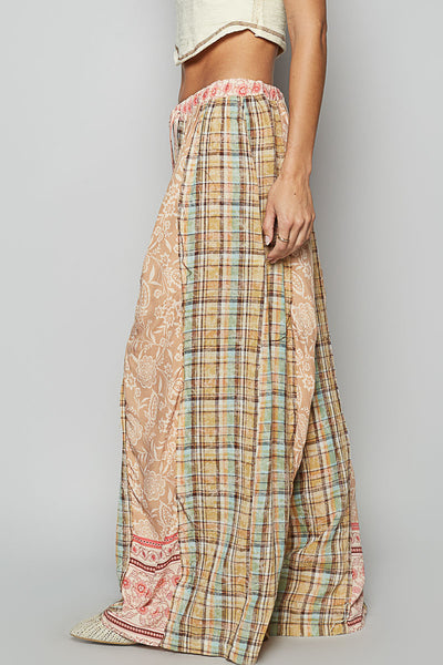 Mocha Multi Woven Wide Pants