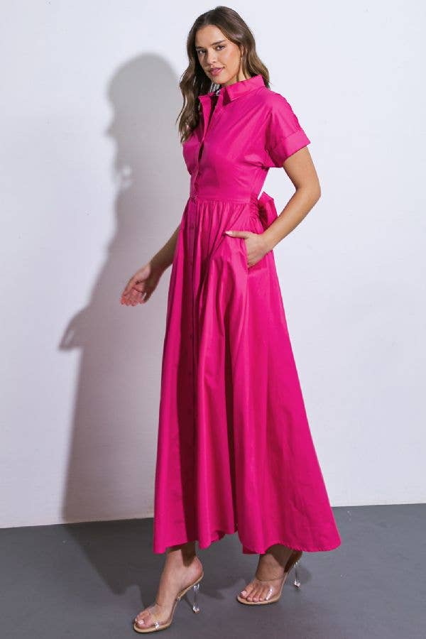 Fuchsia Contemporary Midi Dress