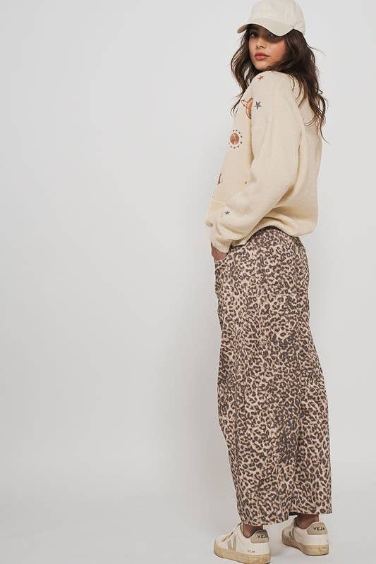 Leopard Barrel Jeans