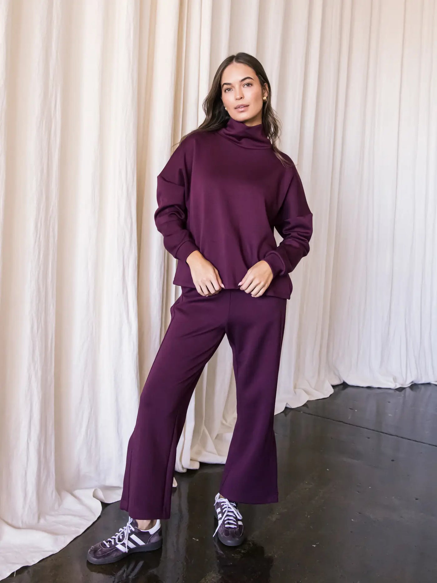 Butter Modal PORT Side Binding Wide Leg Pants