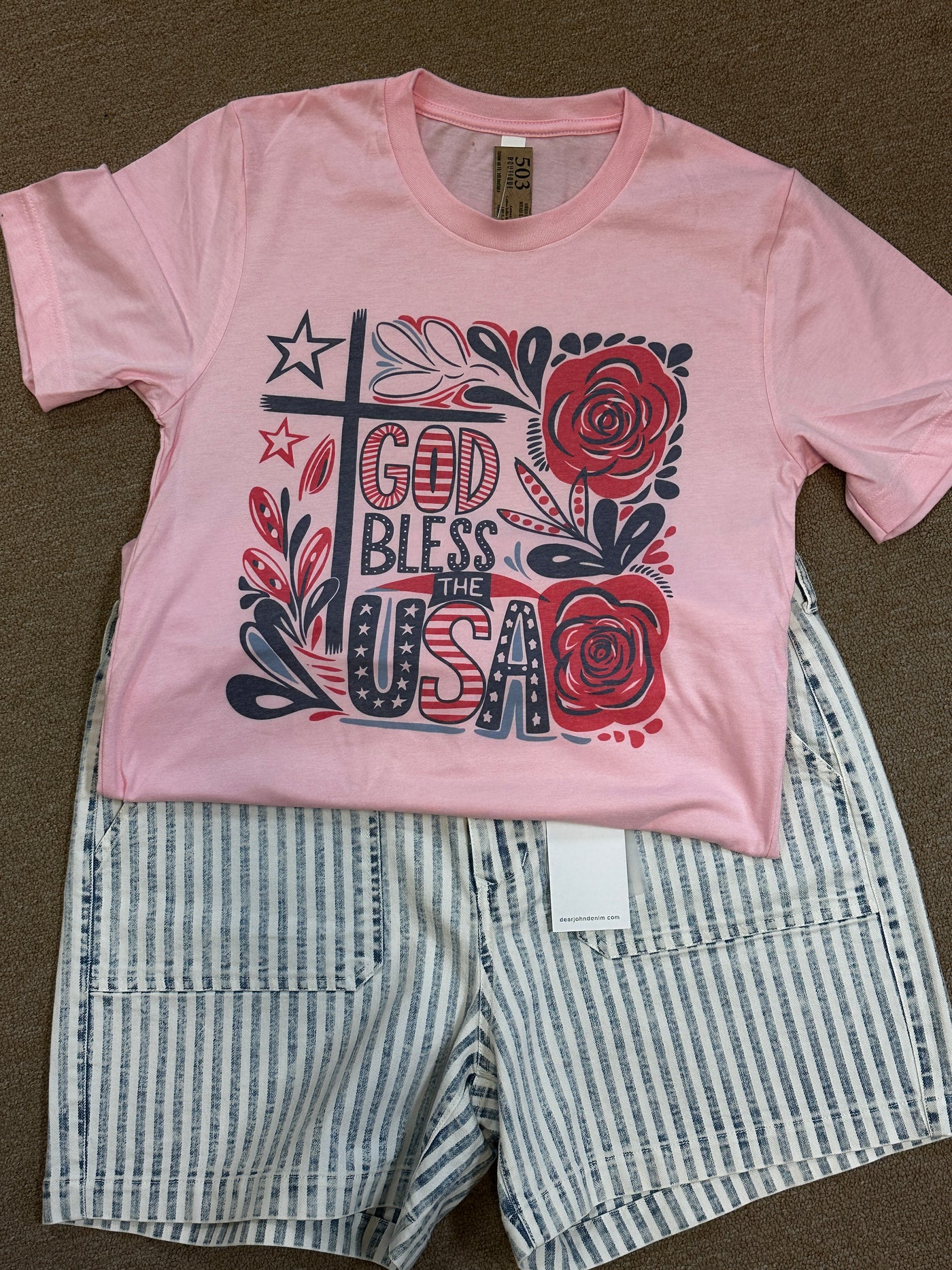 God Bless the USA Pink T-shirt