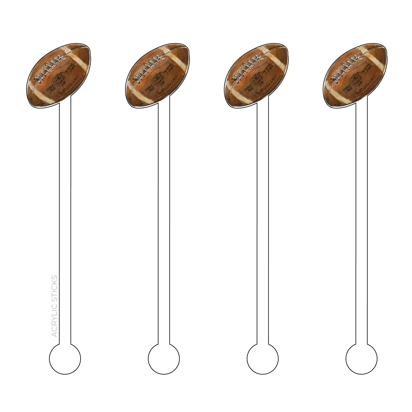 VINTAGE FOOTBALL STIR STICKS