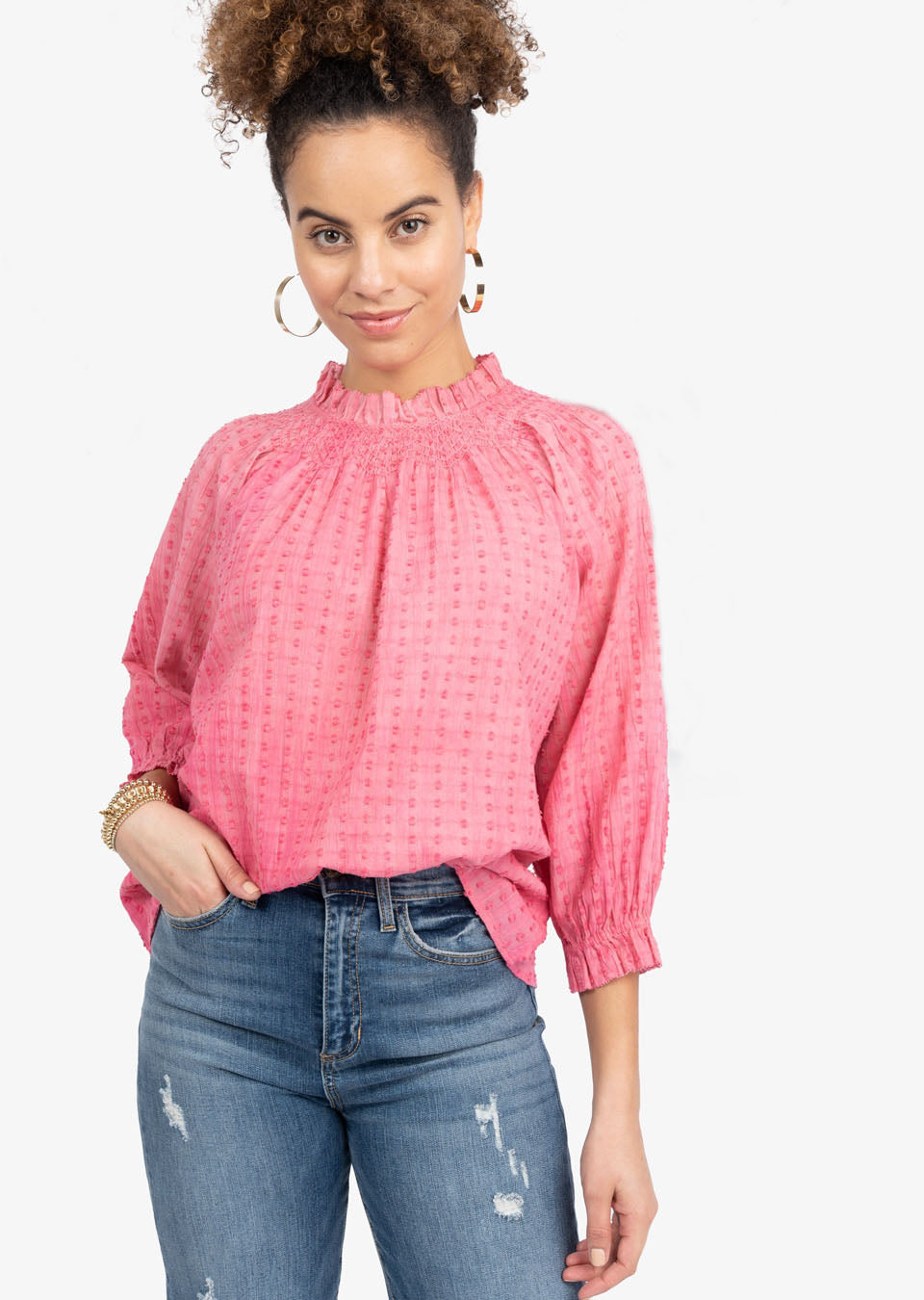Ivy Jane Pink Clip and Stripped Shirt