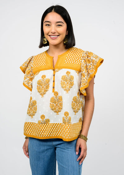 Gold Patched Patterns Top