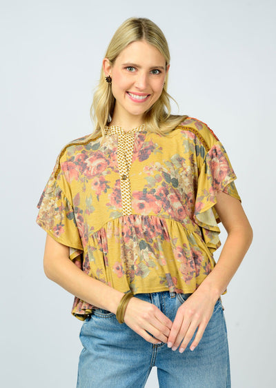 Gold Ruffled Roses Popover