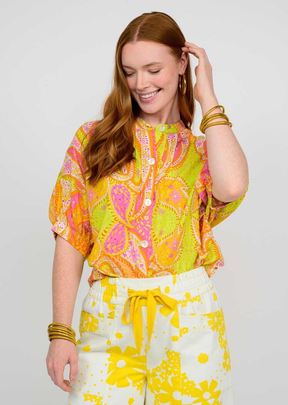 POPPING PAISLEY TOP