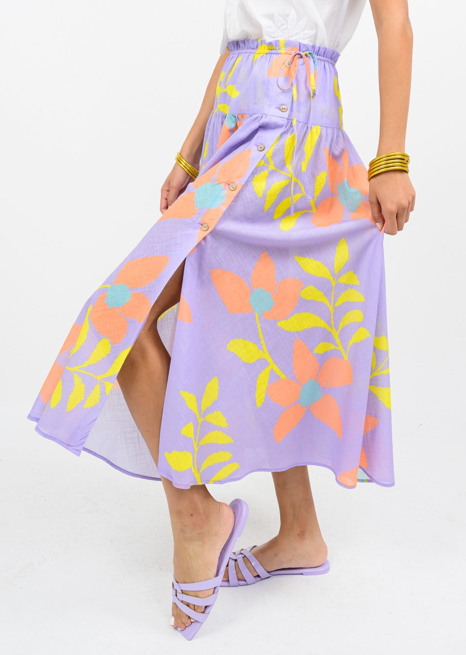 LARGE FLORAL SWING SKIRT