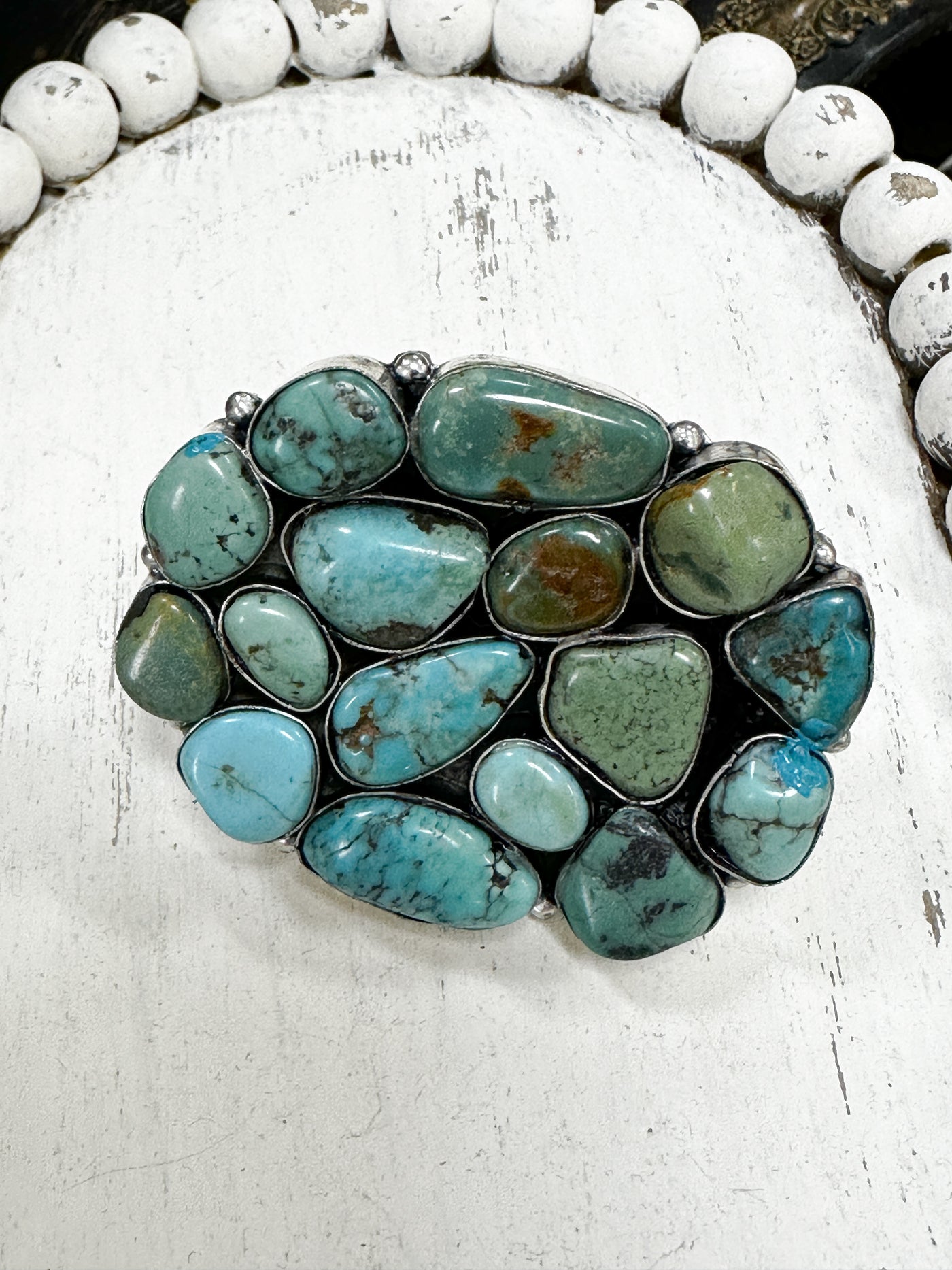 Oval Turquoise Cluster Ring