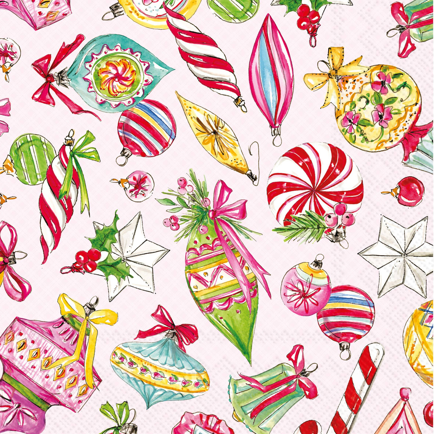Vintage Ornaments Christmas Lunch Napkins