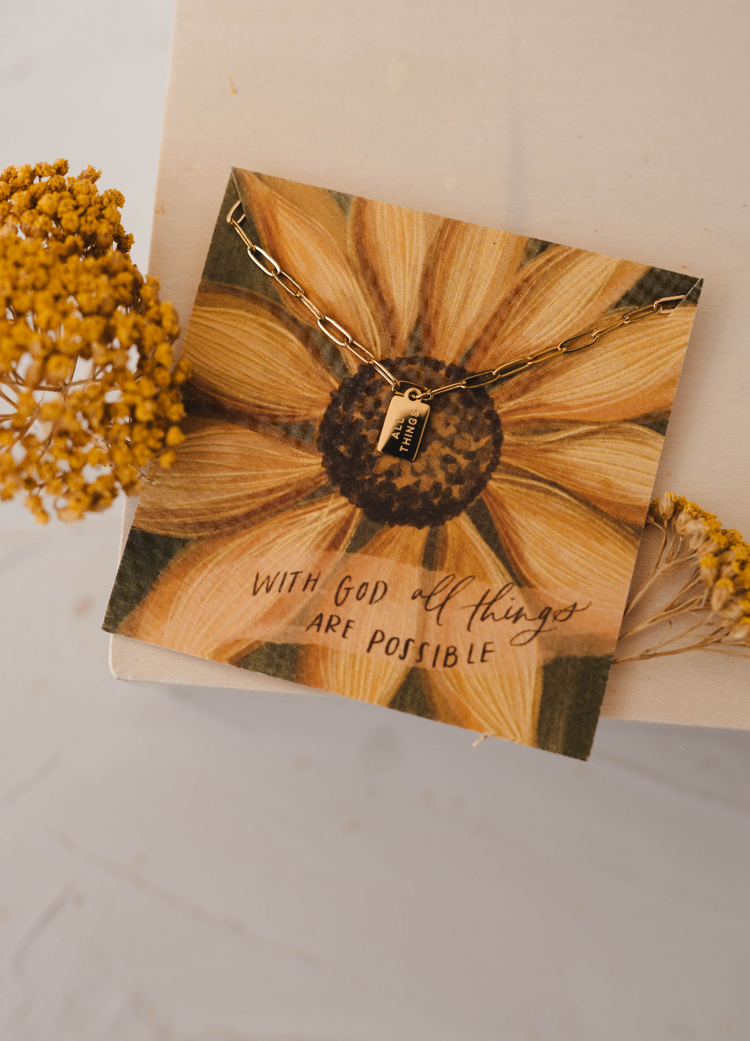 All Things through Christ Mini Tag Necklace