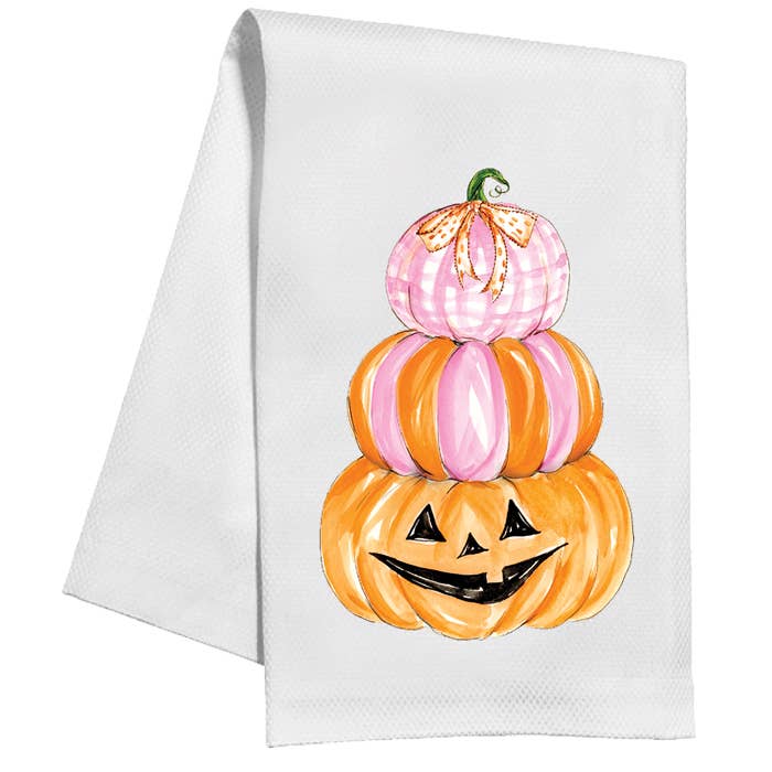 Pink & Orange Pumpkin Kitchen Towel