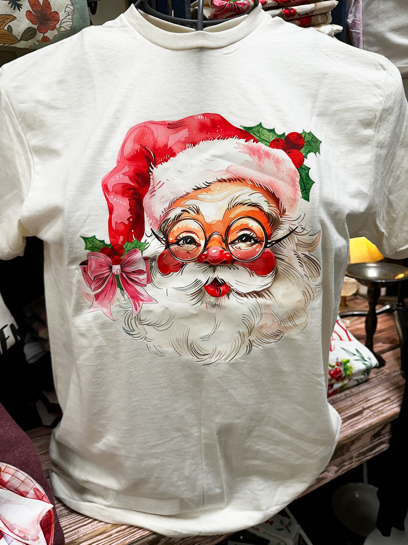 Vintage Santa with Bow Tshirt