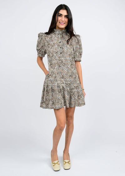 Leopard Pleated Dress