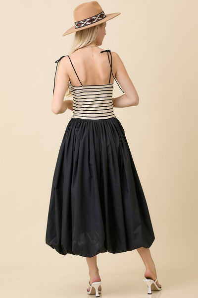 Knit and Woven Black Bubble Dress