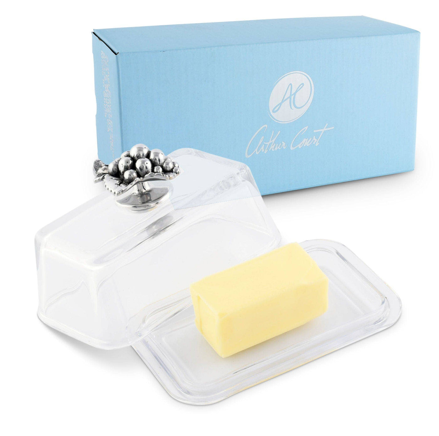 Grape Glass Butter Dish