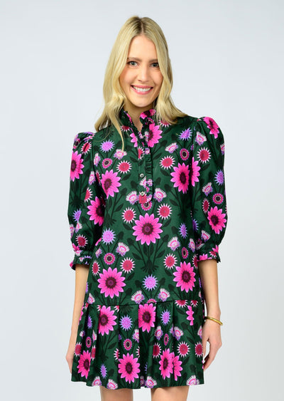 Spruce Pleated Hem Dress