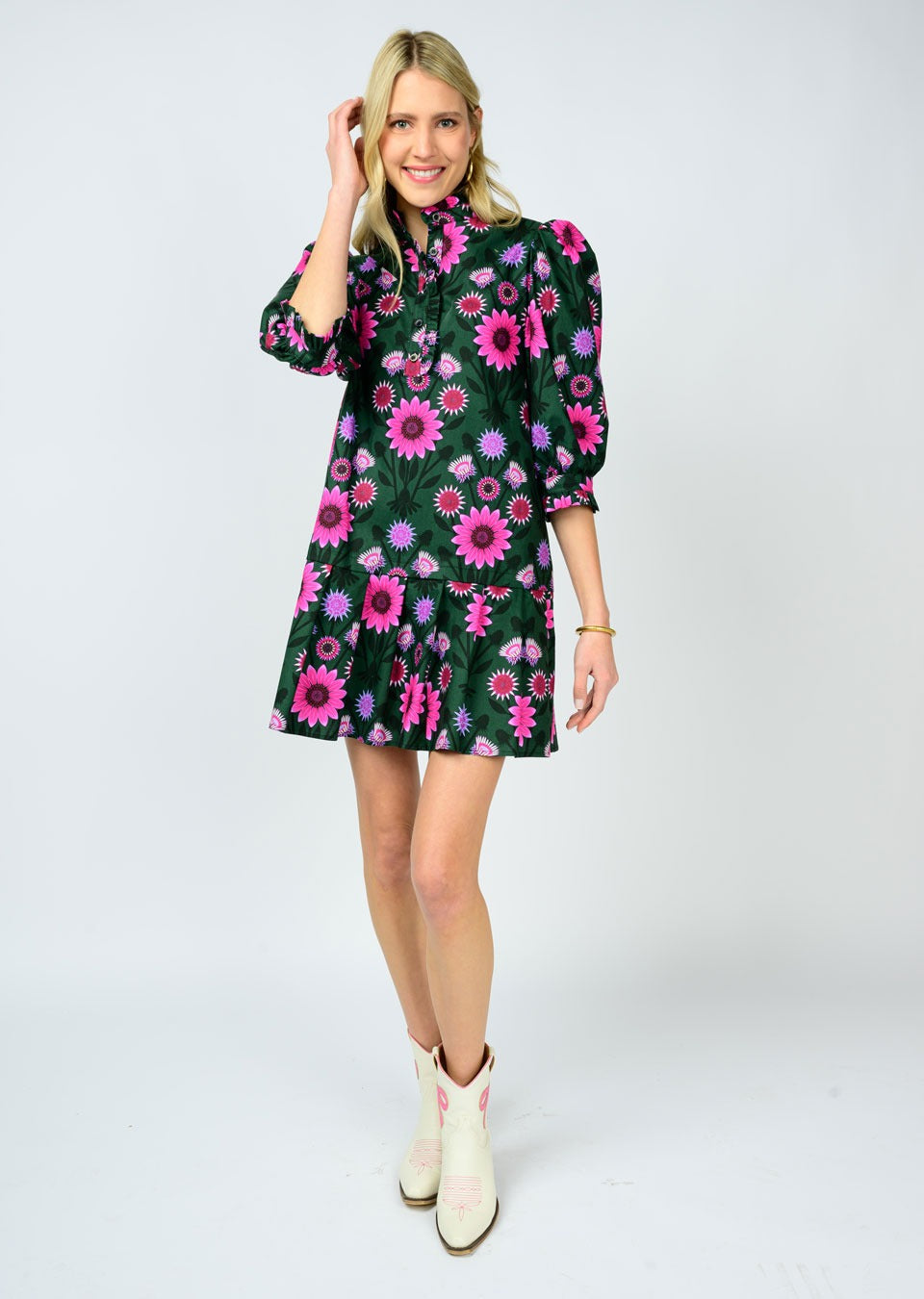 Spruce Pleated Hem Dress