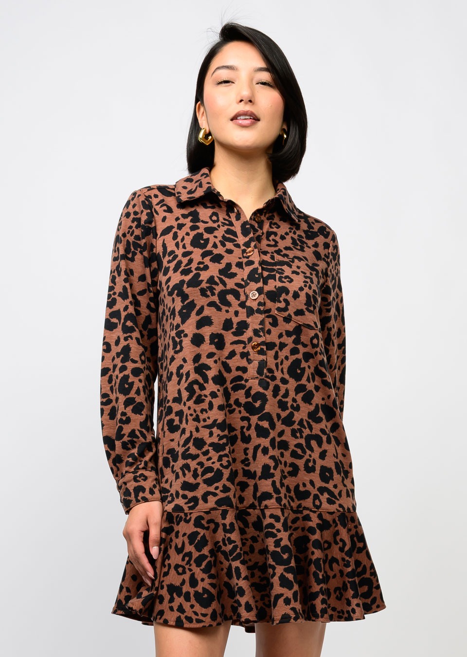 Rust Leopard Knit Dress