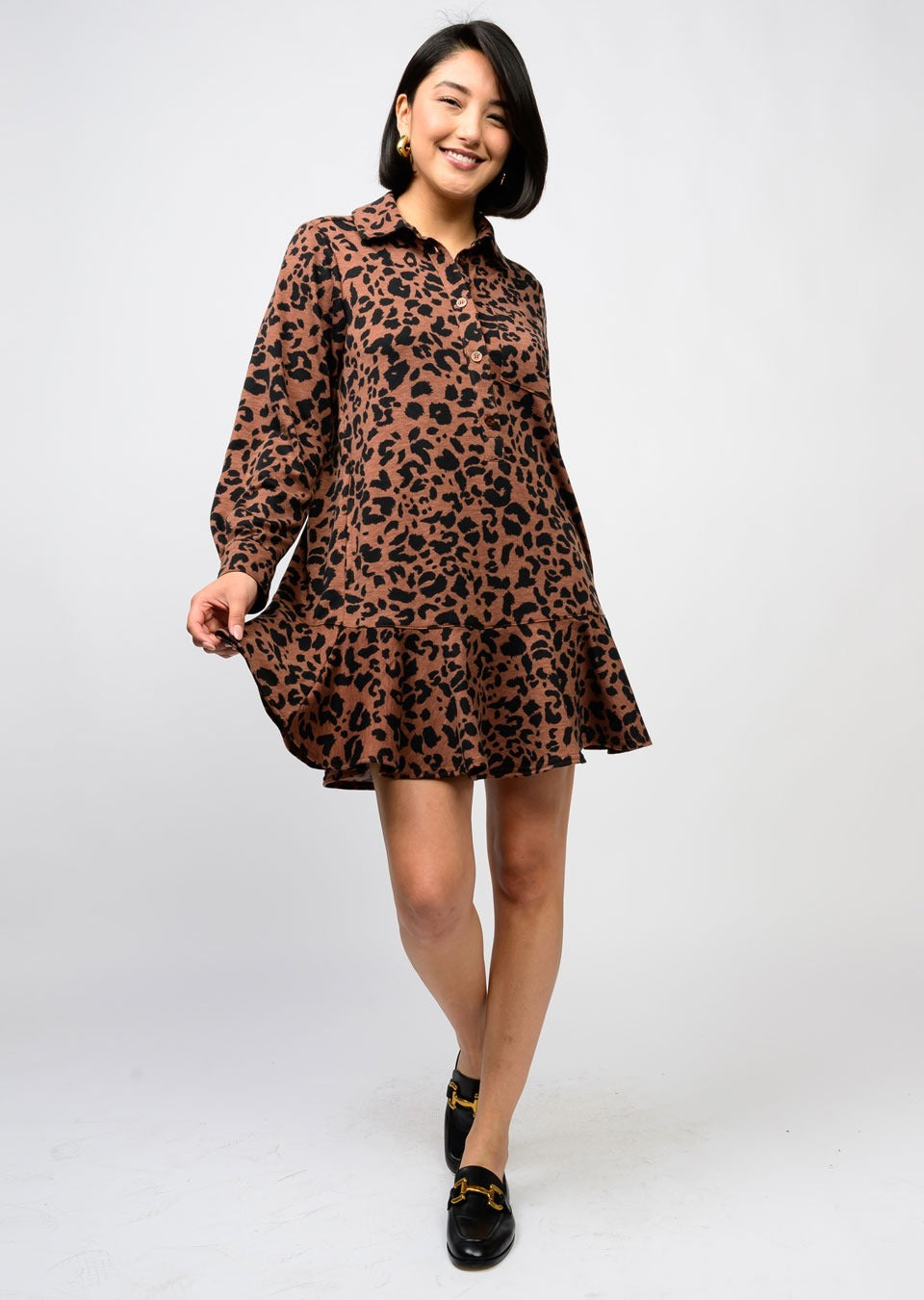 Rust Leopard Knit Dress