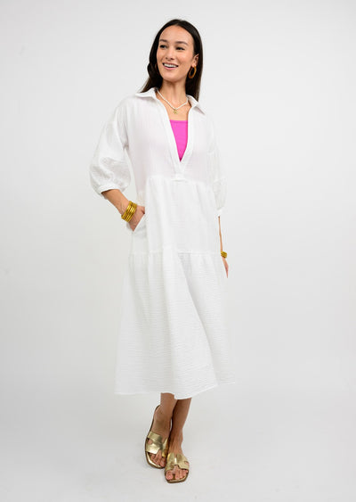 Many Tiers White Dress