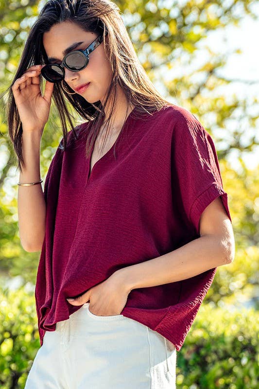 GAMEDAY OVERSIZED Burgundy TOP