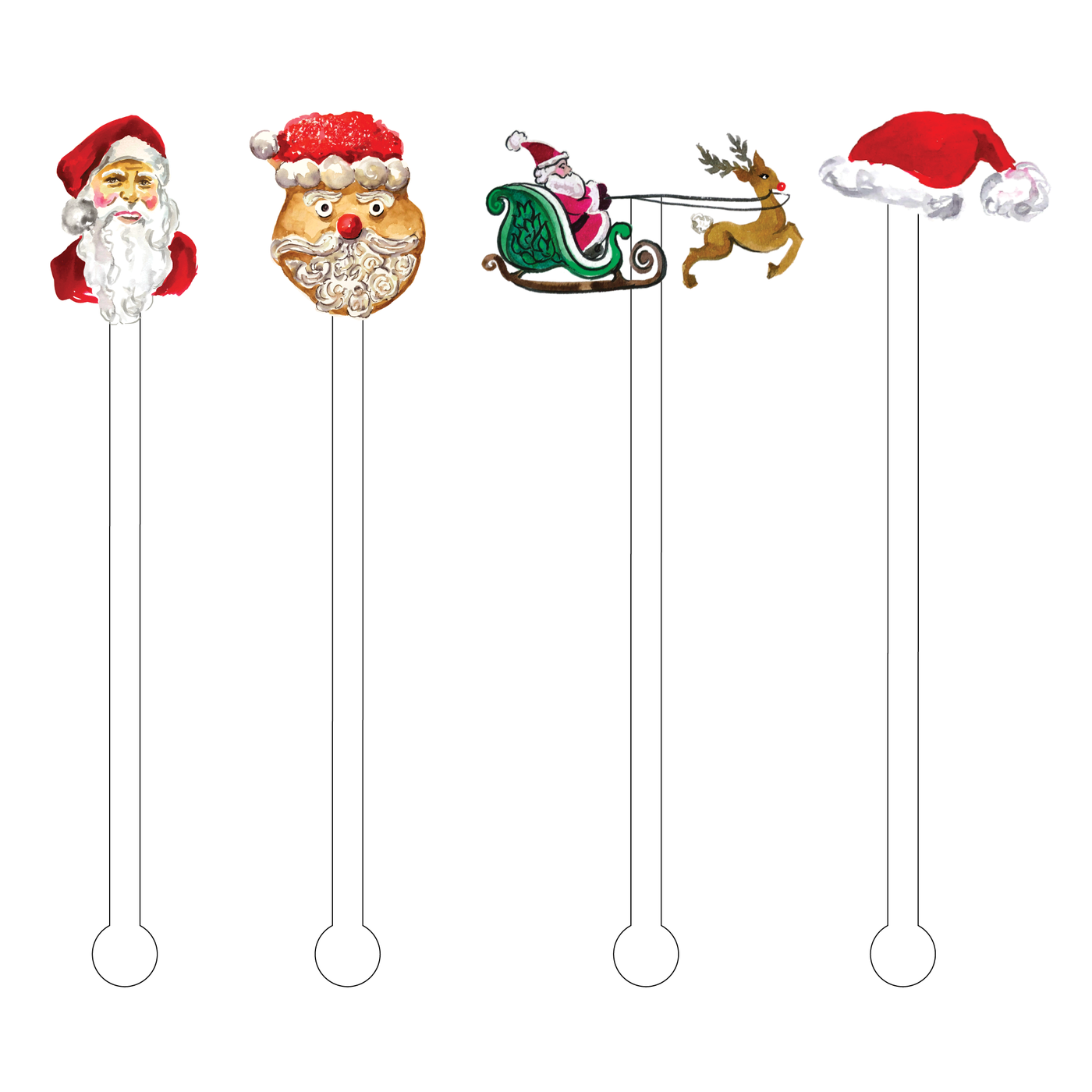 SANTA Christmas STIR STICKS COMBO