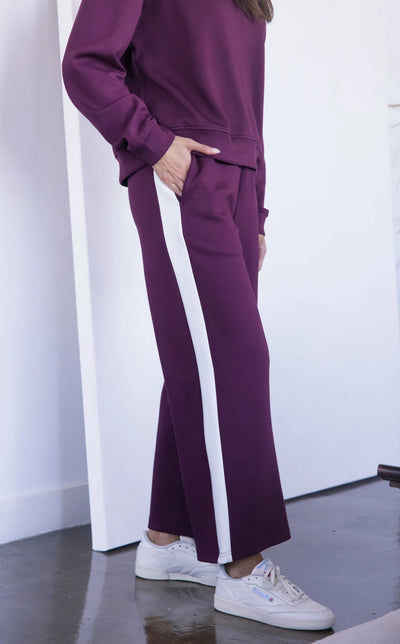 Butter Modal Port Side Stripe Wide Leg Pants