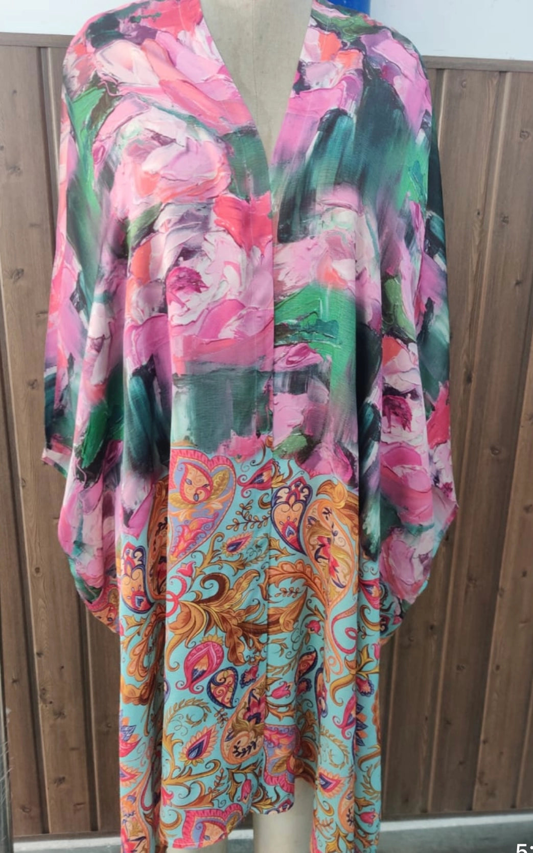 Rose Garden and Paisley Silk Kimono