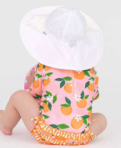 Kids White Sun Protective Hat