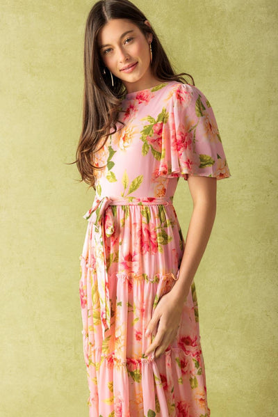 Spring Pink Floral Dress