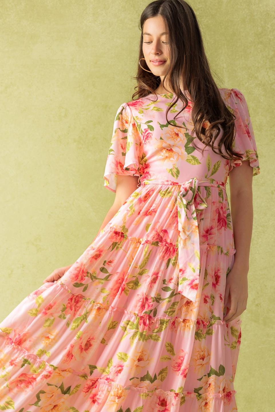 Spring Pink Floral Dress