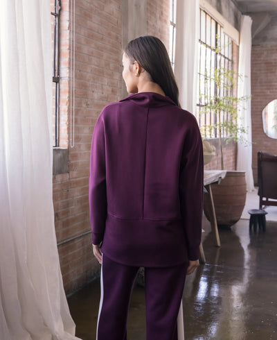 Butter Modal Port Collared Long Sleeve Top