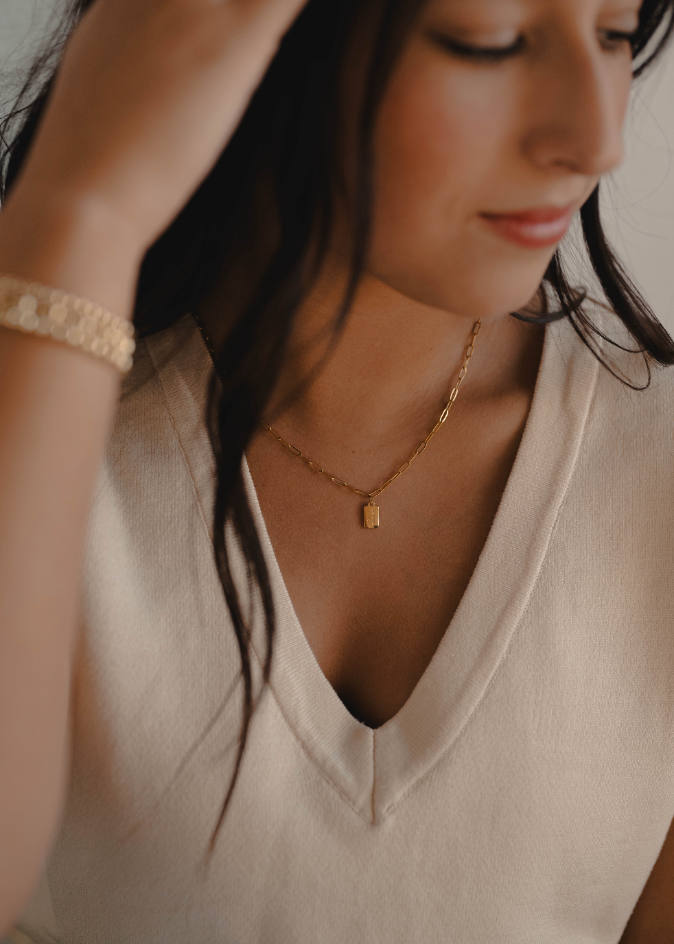 All Things through Christ Mini Tag Necklace