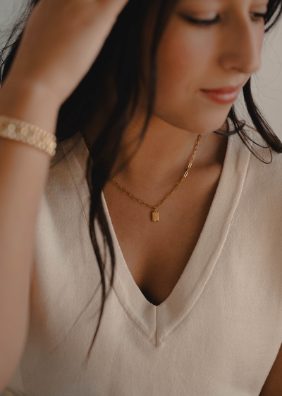 All Things through Christ Mini Tag Necklace