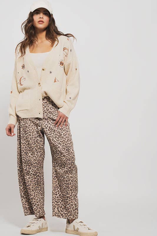 Leopard Barrel Jeans