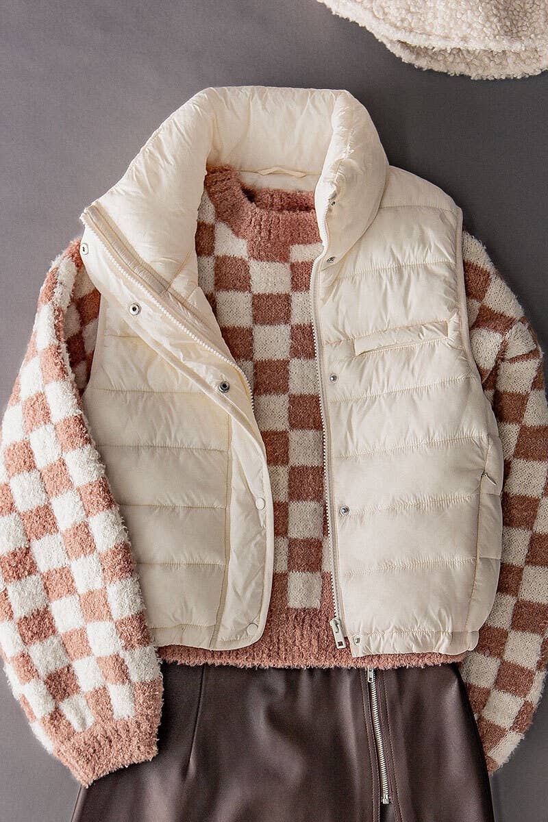 Off White QUILTED VEST