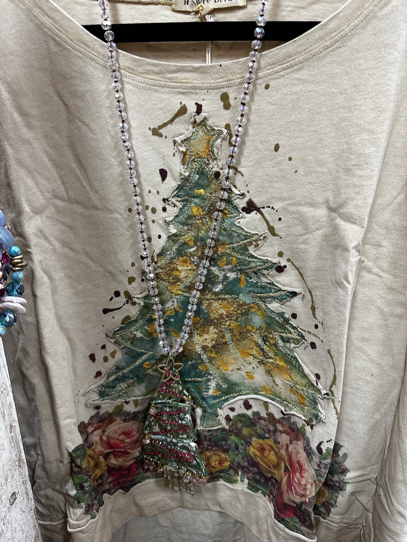 Handmade Christmas Tree Bling Necklace