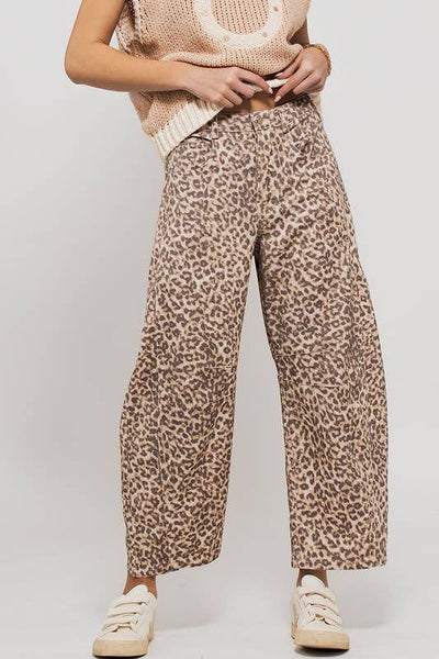Leopard Barrel Jeans