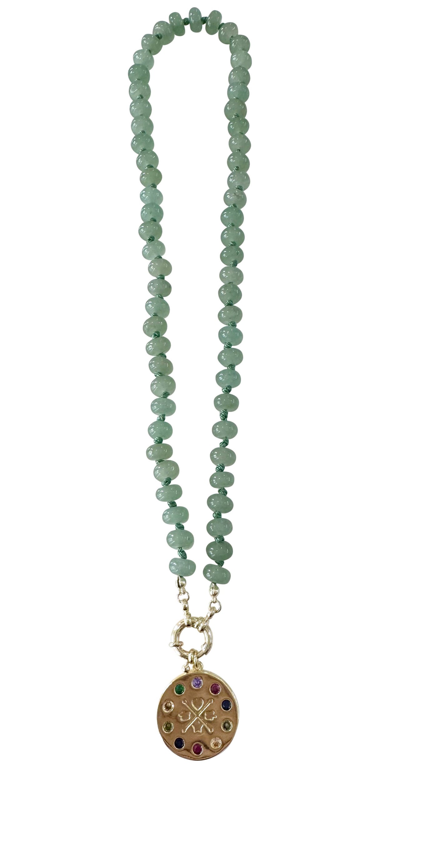 Bria Green Agate Stone Necklace