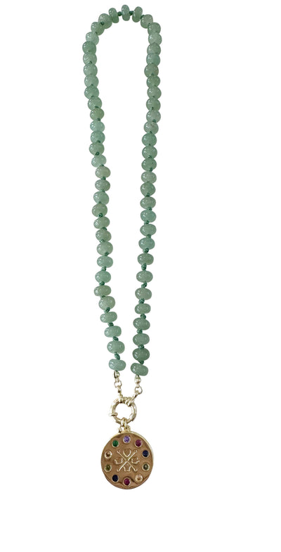 Bria Green Agate Stone Necklace