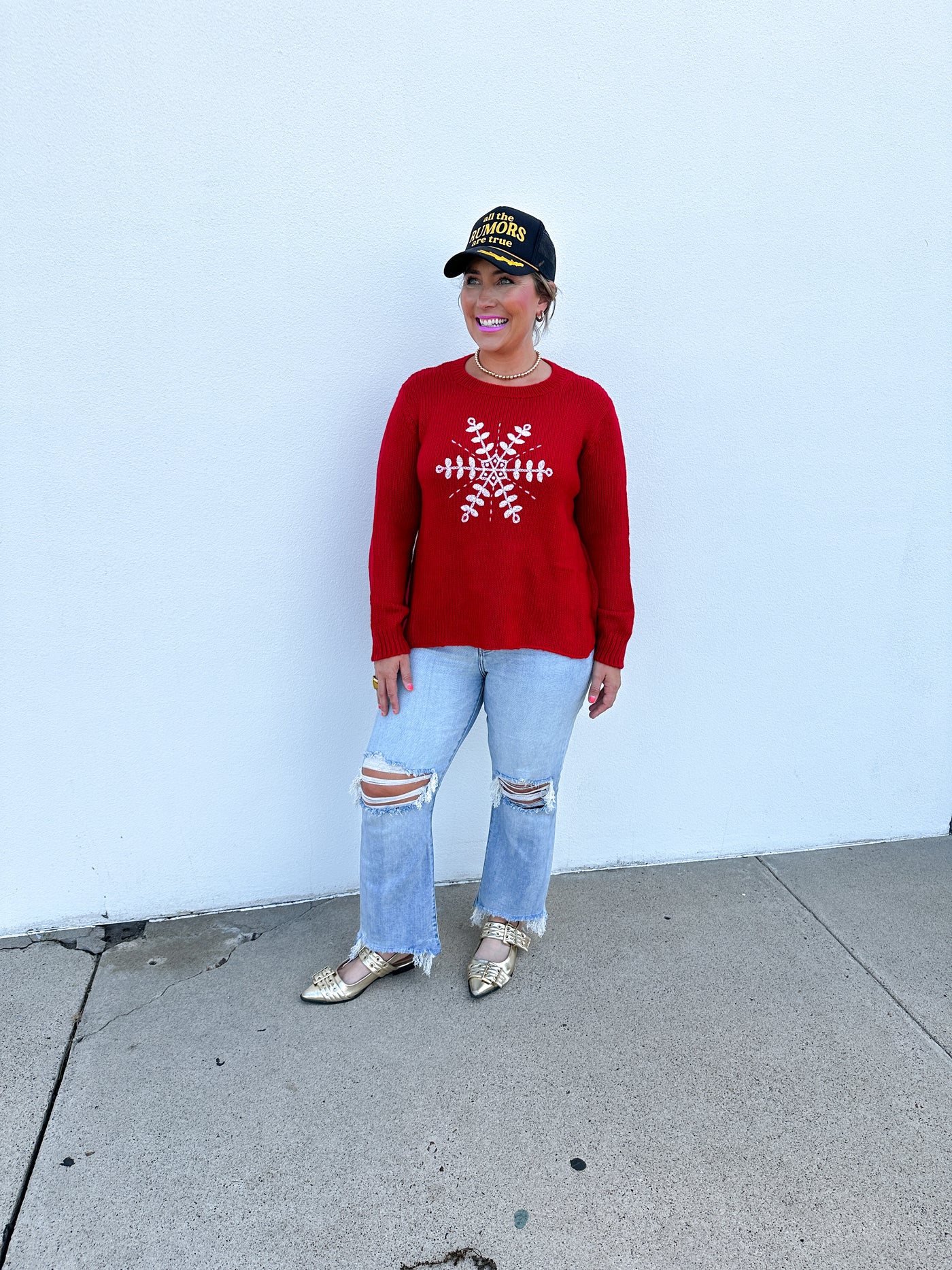 Clara Snowflake Crew Chunky Sweater