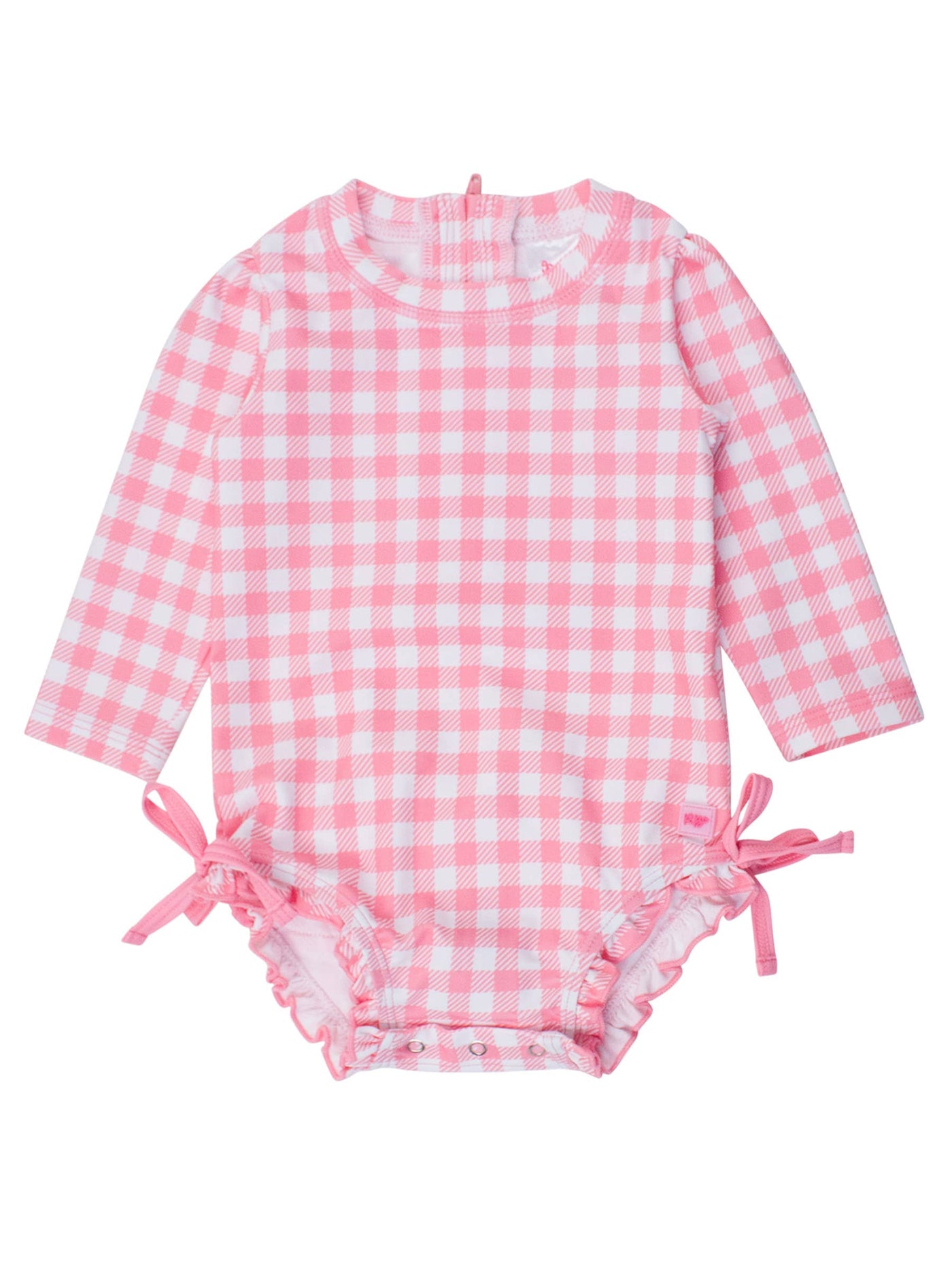 Girls Bubblegum Gingham One Piece Rash Guard